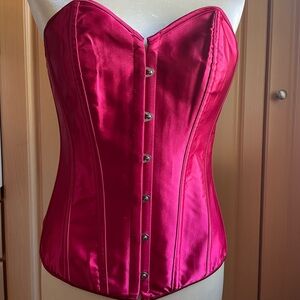 Elegant Red Satin Corset